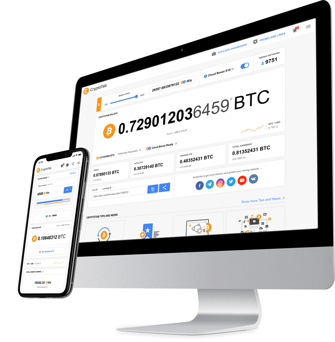 Get CryptoTab Easy way for Bitcoin Mining